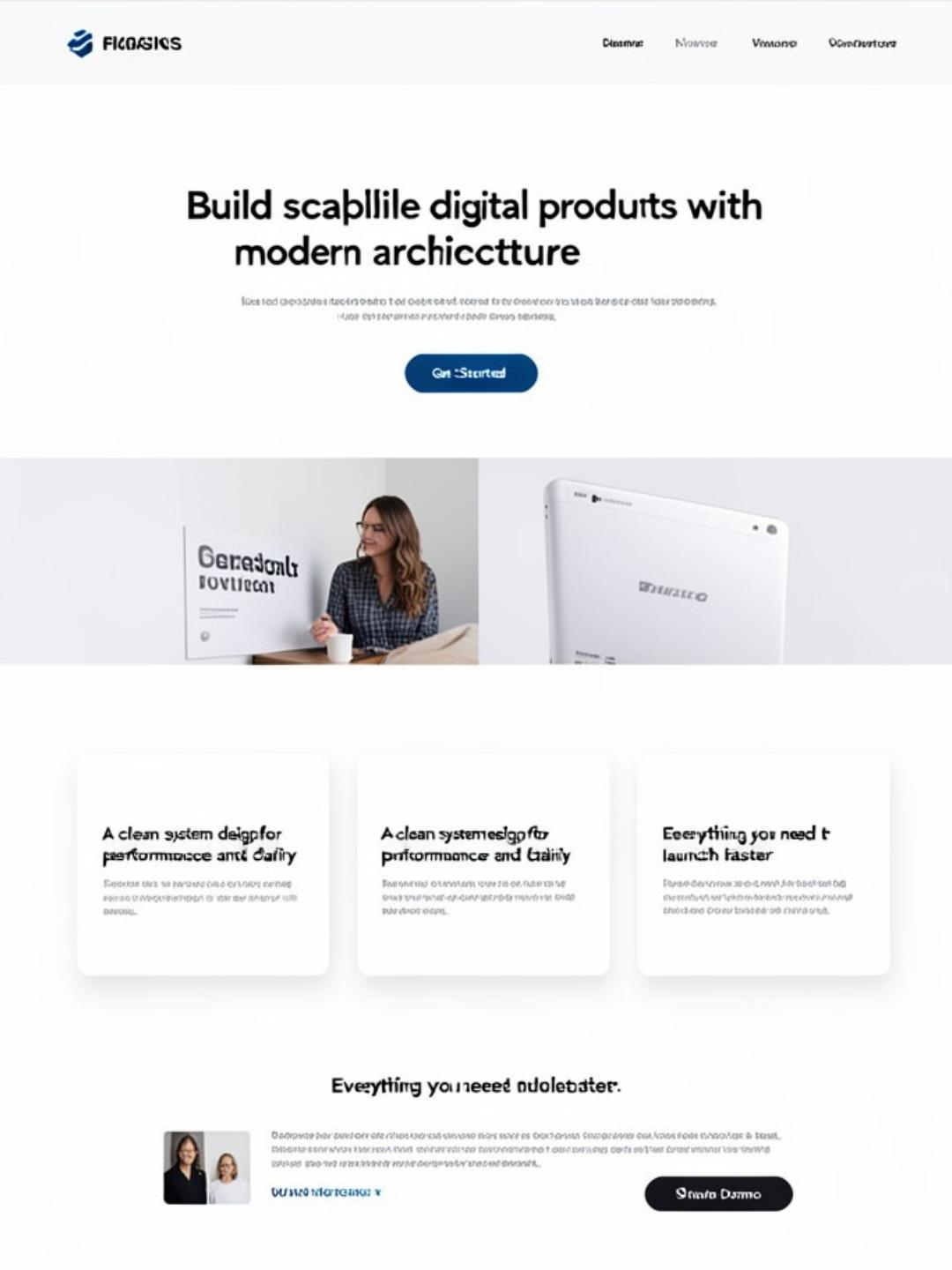 Frictionless minimalist mockup featuring organized content blocks and user flows