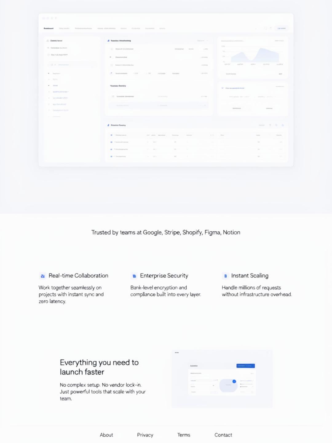 Ultra-minimal website interface prioritizing layout structure and delicate line-work